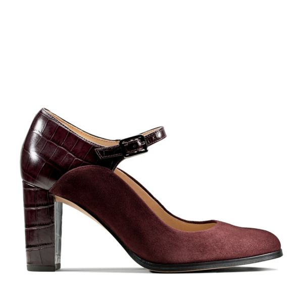 Clarks Womens Kaylin Alba Heels Burgundy | CA-3815926